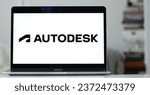 Small photo of NEW YORK, US - Sep 24, 2022: The logo of Autodesk, a company offering architecture, engineering, construction, manufacturing, media, education, and entertainment software