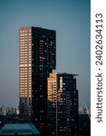 Small photo of A vertical shot of the Selby apartment building in Toronto, Canada in the evening.