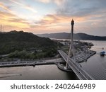 Small photo of The Raja Isteri Pengiran Anak Hajah Saleha Bridge at sunset in Brunei