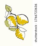 Bunch Of Lemons. Hand Drawn...