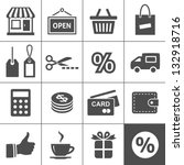 shopping icon set. simplus... | Shutterstock .eps vector #132918716