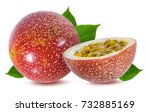 passion fruit isolated on the... | Shutterstock . vector #732885169
