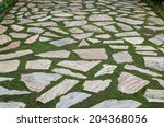 Stone Pavement With Moss As...