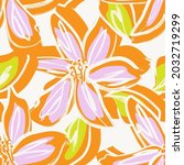 floral brush strokes seamless... | Shutterstock .eps vector #2032719299