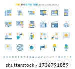 simple set of news and global... | Shutterstock .eps vector #1736791859