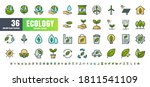vector of 36 ecology. filled... | Shutterstock .eps vector #1811541109