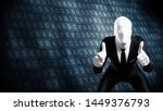 Small photo of guy in business morphsuit showing approval with thumbs up in front of hexadecimal code