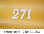 Small photo of The golden yellow painted wood panel for the background, number 271, is made from white painted wood.