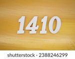 The golden yellow painted wood panel for the background, number 1410, is made from white painted wood.