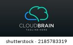 Cloud Brain Logo Design Vector...