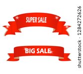  sale banner. red curved ribbon ... | Shutterstock .eps vector #1284272626