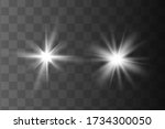 glowing white light effect.... | Shutterstock .eps vector #1734300050
