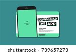 download the app sticker with... | Shutterstock .eps vector #739657273