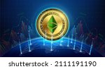 ethereum classic gold coin.... | Shutterstock .eps vector #2111191190