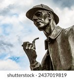 Small photo of London uk 21,05,23 A statue of Sherlock Holmes by the sculptor John Doubleday stands near the supposed site of 221B Baker Street, the fictional detective's address in London