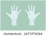  medical gloves on flat bottom | Shutterstock .eps vector #1671976366