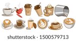 coffee cup vector set clipart