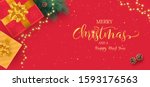 christmas banner. background... | Shutterstock . vector #1593176563