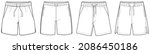 flat sketch set of mens elastic ... | Shutterstock .eps vector #2086450186