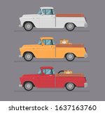 colorful car set. isolated auto ... | Shutterstock .eps vector #1637163760