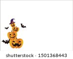 pumpkin lanterns smile in the... | Shutterstock . vector #1501368443