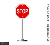 stop traffic road sign.... | Shutterstock .eps vector #1735397933