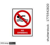 No Swimming Sign. Vector...