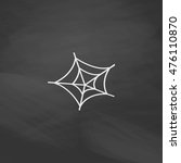 spiderweb simple vector button. ... | Shutterstock .eps vector #476110870