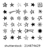 star doodles  hand drawn vector ... | Shutterstock .eps vector #214874629