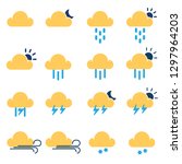 weather and season flat icon set | Shutterstock .eps vector #1297964203