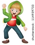 Illustration Of A Boy In Green...