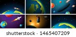set of space scenes illustration | Shutterstock .eps vector #1465407209
