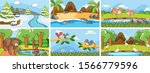 background scenes of animals in ... | Shutterstock .eps vector #1566779596