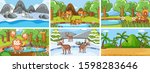 background scenes of animals in ... | Shutterstock .eps vector #1598283646