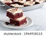 Two Red Velvet Squares In A...