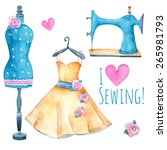 Vintage Sewing Machine  Dress...