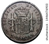 1899 spanish 5 peseta silver... | Shutterstock . vector #1446476903