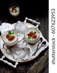 Small photo of Tapioca pudding with raspberry and red currants