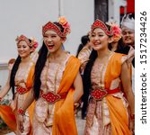 Small photo of Kuala Lumpur, Malaysia - Sept 16 2019 : Women wearing traditional clothes of Malaysia at Keretapi Sarong Festival during Malaysia Day