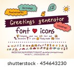 greetings doodles set hand... | Shutterstock .eps vector #454643230
