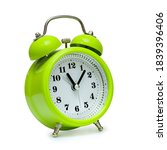 Green Alarm Clock In Retro...
