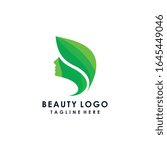 beauty logo simple color green...