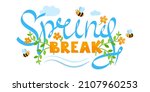 spring break. the hand made... | Shutterstock .eps vector #2107960253