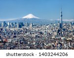 Tokyo Skyline With Mt Fuji And...