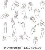 set of realistic gestures hand... | Shutterstock .eps vector #1317424109