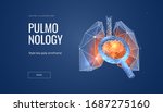 checking lungs with magnifier... | Shutterstock .eps vector #1687275160