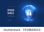 cyber security  shield lock in... | Shutterstock .eps vector #1918834013
