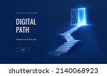 open door at digital path ... | Shutterstock .eps vector #2140068923