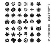 flowers silhouette icon set... | Shutterstock .eps vector #1669590949