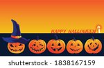halloween fullmoon banner ... | Shutterstock .eps vector #1838167159